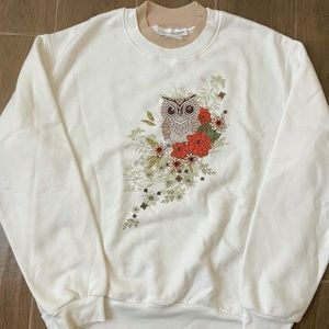 double collar grandma owl sweatshirt!